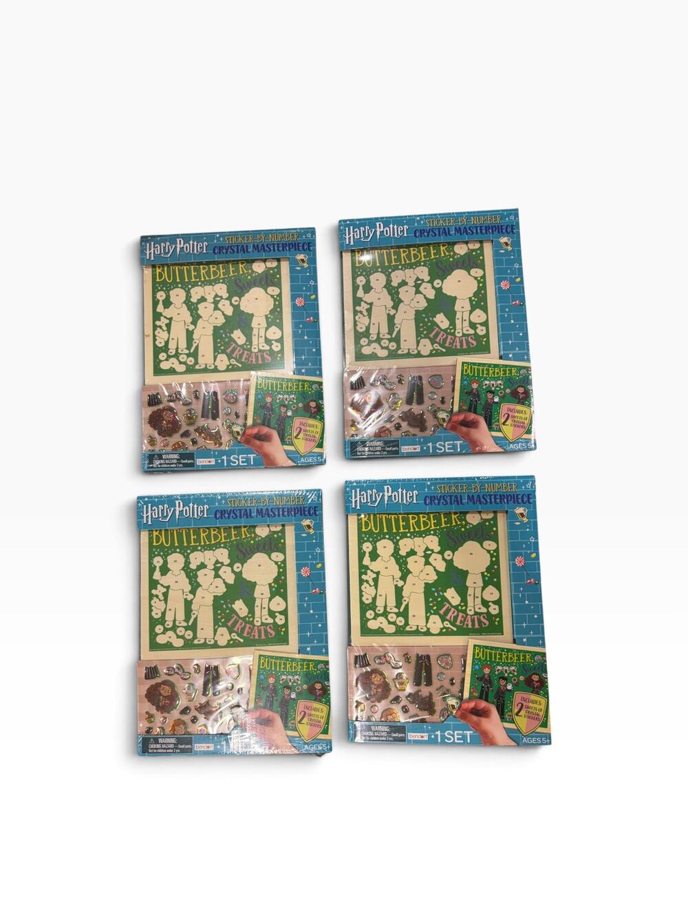 Lot of 4 Harry Potter Crystal Masterpiece Sticker-by-Number Kits Bendon New